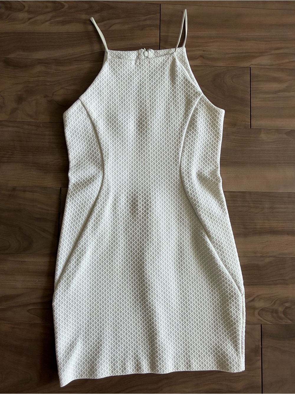 Rebecca Minkoff Cream Textured Halter Mini Dress